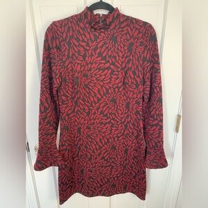 Hutch Red and Black Patterned Long Sleeve Dress